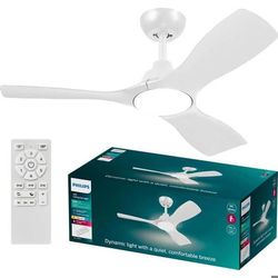 Philips LED Olas Takfläkt 30 W (Ø x H) 1070 mm x 310 mm vit med fjärrkontroll, variabel