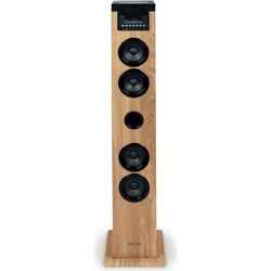 Tornhögtalare - THOMSON - Svart/Trä - Bluetooth/CD/USB/SD, 60W, FM-radio, Fjärrkontroll, Strömförsörjning. 230V