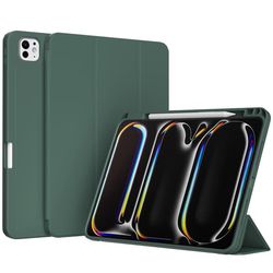 Accezz Smart silicone bogomslag til Apple iPad Pro 13 (2025) M5 / (2024) M4 - Mørkegrøn
