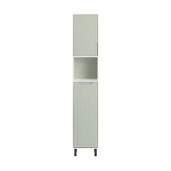 SoBuy Høj badeværelsesskab med 2 døre i grøn 31x30x167cm, funktionel BZR137-GR