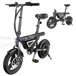 iScooter EB1S Elcykel 36V 12Ah Litiumbatteri, 350W, 25 km/h, 14-tums luftdäck, 30–50 km räckvidd Hopfällbar Elcykel för Stadsbruk