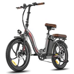 FAFREES F20+ Pro Compact Folding City Electric Bike, 36V 25Ah batteri, 250W bakdriven motor, 45 Nm vridmoment, LCD-skärm, SHIMANO 7-växlad och bakre Rack-Gunmetal Grey