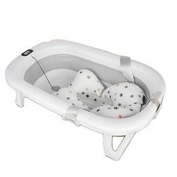 Babybadekar, Foldbart Design, Temperatursensor,Lys Grå
