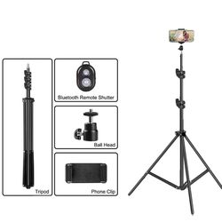 Stativ, Mini Lätt Design, Justerbar Höjd,200cm med bluetooth