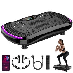 Vibrationsplade Træningsmaskine, 9 Programtilstande, Bluetooth Højttaler,9 Sport Udstyr