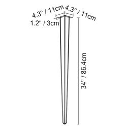 Bordben, Hårnålstil, Holdbart Stål,34 tommer