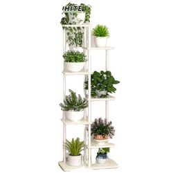 Plantebord, 7 niveauer, robust metalramme,7 lag hvid