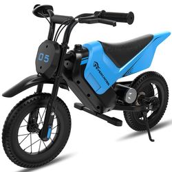 Elcykel Barn EVERCROSS TECH – Lång räckvidd 10KM 2 hastigheter – Lithiumbatteri 150W 5.2Ah – Perfekt present Blå
