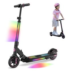 El-scooter för barn som present EVERCROSS ev06C Rosa, justerbar hastighet och höjd, 150W, flerfärgade LED-lampor, 6-12 år