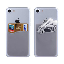 Silikon sok tegnebog kort kontant lomme klistermærke grå