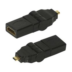 Micro HDMI til HDMI - adapter 180+90 graders vri