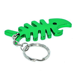 Nøglering - Flaskeåbner - Fiskeben - Grøn