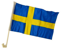 2-pak - Bilflag Sverige / Svensk Flag - Til Bil