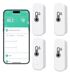 Trådløs termometer og hygrometer 4-pak – WiFi temperatur- og fugtighedsmåler med app, notifikationer og fjernovervågning