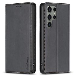 BINFEN COLOR Plånboksfodral för Samsung Galaxy S24 Ultra - Svart