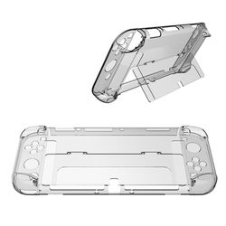 Yhteensopiva Nintendo Switch OLED Protector - läpinäkyvän suojakotelon kanssa jalustalla