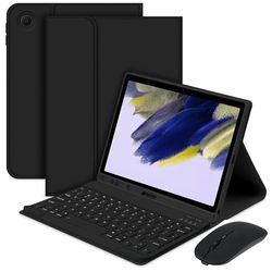 Til Samsung Galaxy Tab A9+ / A11+ Split Bluetooth - tastatur Læderetui + Dobbelt - tilstandsmus Sæt - Sort US Layout