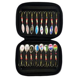16 stk 3g metallspinner agn for fiskelokk med oppbevaringspose - B