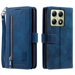 Til Xiaomi 14T Pro - deksel med glidelås og 9 kortspor