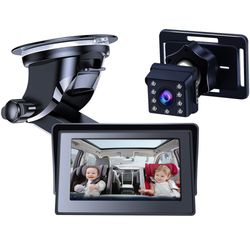 4,3" HD 1080P bilovervågningskamera til bagudvendt babysæde vidvinkel infrarødt kamera