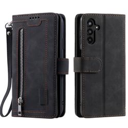 Til Samsung Galaxy S25 5G Deksel med Glidelås og 9 Kortspor