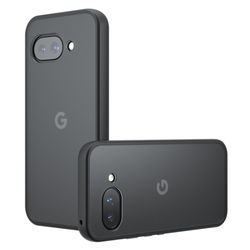 For Google Pixel 9a Deksel Skin-Touch TPU+PC Matt Mobildeksel Transparent Svart