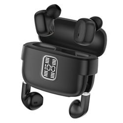 2 Par Trådløse Hovedtelefoner Bluetooth 5.3 In-Ear Sportshovedtelefoner med Støjreduktion - Sort