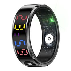 Vandtæt Smart Ring Søvntracker Blodilt Pulsmåler Opladningsetui - Størrelse 10