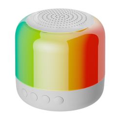 Højttaler Bluetooth Stereo Surround Trådløs Mini Subwoofer med RGB Lys - Hvid