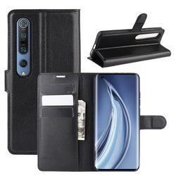 Litchi Xiaomi Mi 10/Mi 10 Pro Lommebok - deksel - Svart