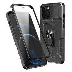 iPhone 14 Pro Hybrid - deksel med fingerring og kamerabeskyttelse+herdet glass