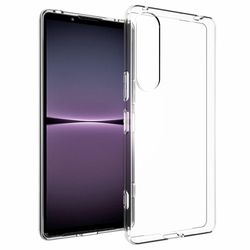 Sony Xperia 1 V Klart Blødt TPU Cover med Skridsikker Inderside - Gennemsigtig