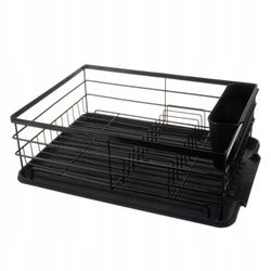 Opvaskestativ sort metal - 44 x 31 x 14,5 cm