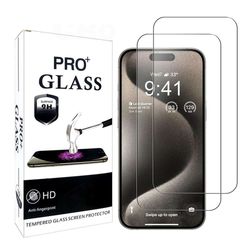 3 stk Herdet glass iPhone 15 pro max / 15 plus - Skjermbeskyttelse