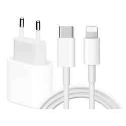 iPhone Lader Hurtiglader - Adapter + Kabel 20W USB-C 2m