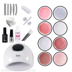 Startsett for Gel-negler med 48W UV/LED-lampe og 8 farger