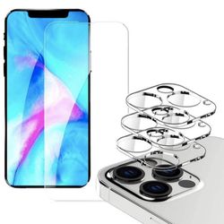 Iphone 13 [4-PACK] 2 X Linsebeskyttelse + 2 X herdet glass