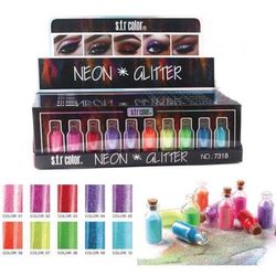 10 bokser Neon Glitter - Finkornet - Kroppsglitter