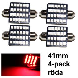 Diodilamppu 41mm 42mm punainen LED 2835 SMD 4 kpl C5W SV8.5 c10w