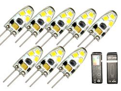G4 1,5 W dimbar 12 V DC + AC LED-lampa 3100K varmvit G-4 8-pack