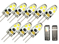G4 1,5 W dimbar 12 V DC + AC LED-lampa 4300K vitgul G-4 8-pack