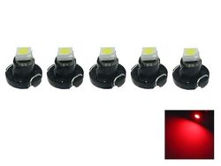 T4.2 T4 Neo Wedge med röd LED-chip, instrumentbelysning, 5-pack