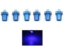 B8,5D Blåa Ledlampor med 1st COB ledchip 6-pack instrumentlampa