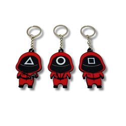 3-pack Squid Game 2 soldat nøkkelring kjedeglidelås