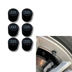 6x Bilhjul Dekkventilkapper Dekkfelgstammedeksler til Audi