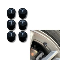 6x Bilhjul Dekkventilkapper Dekkfelgstammedeksler til Tesla