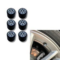 6x Bilhjul Dekkventilkapper Dekkfelgstammedeksler til Volkswagen VW