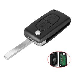 2 knapper fjernkontroll CE0536 433MHz ID46 chip VA2 for Peugeot