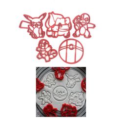 5 stk kakeutstikker Mario/Paw-Patrol/Pokemon 8 cm