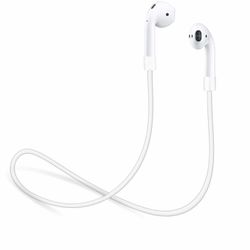 2x Vit Magnetisk silikonsnöre Apple AirPods Rem Straps